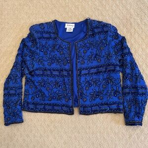 Stenay Blue Beaded Women's Blazer